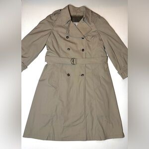 London Fog Women’s Long Belted Double Breasted Heavy  Trench Coat Size-16 Reg
